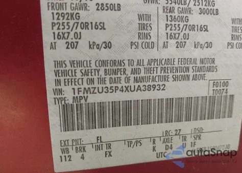 1999 Ford Explorer Eddie Bauer/Limited/Xlt z USA, uszkodzony, nr VIN 1FMZU35P4XUA38932